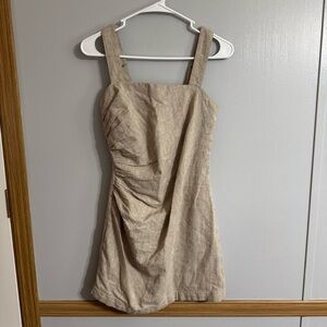 Abercrombie & Fitch Beige Mini Dress with Square Neckline Size XS
